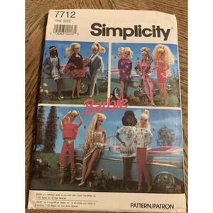 1991 SIMPLICITY #7712 - 11½" BARBIE  SPORTSWEAR PATTERN UNCUT VINTAGE Retro